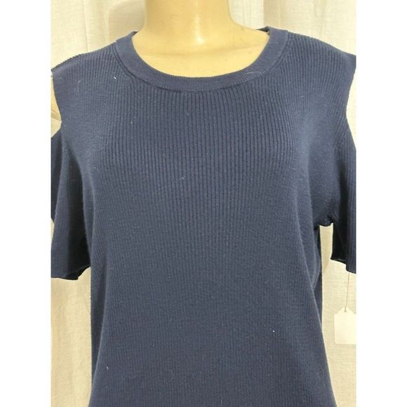 Michael Kors Knit Viscose Mix Top MK Logo Soft Open Shoulders  Tee Size Xl # 860 - Picture 14 of 14